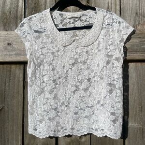 Abercrombie & Fitch White Floral Lace Top